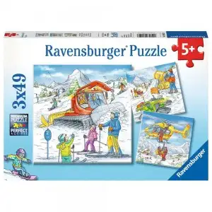 PUZZLE PARTIE DE SCHI, 3X49 PIESE