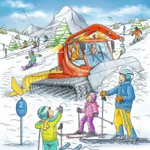 PUZZLE PARTIE DE SCHI, 3X49 PIESE