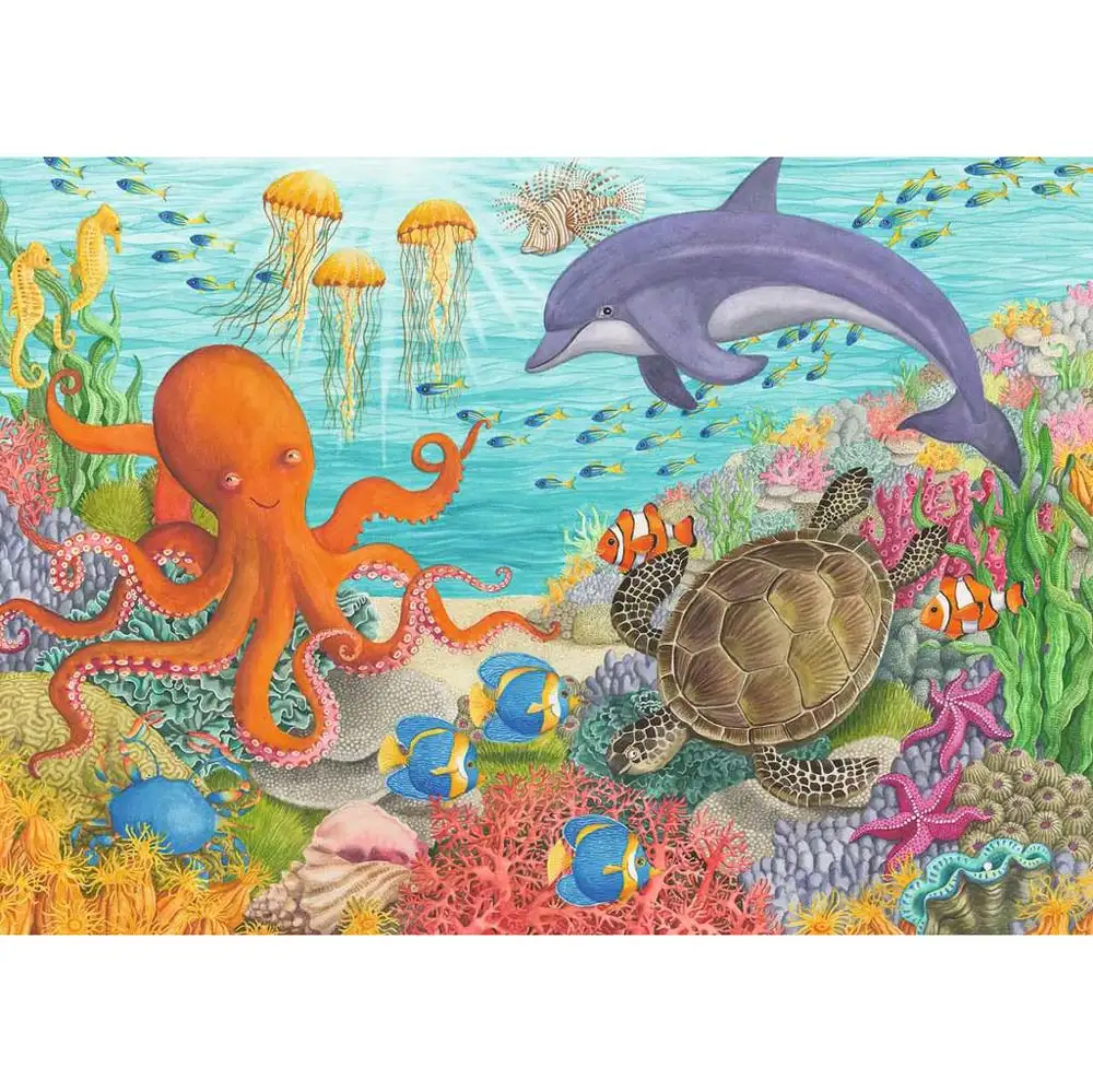 puzzle animale din ocean, 35 piese