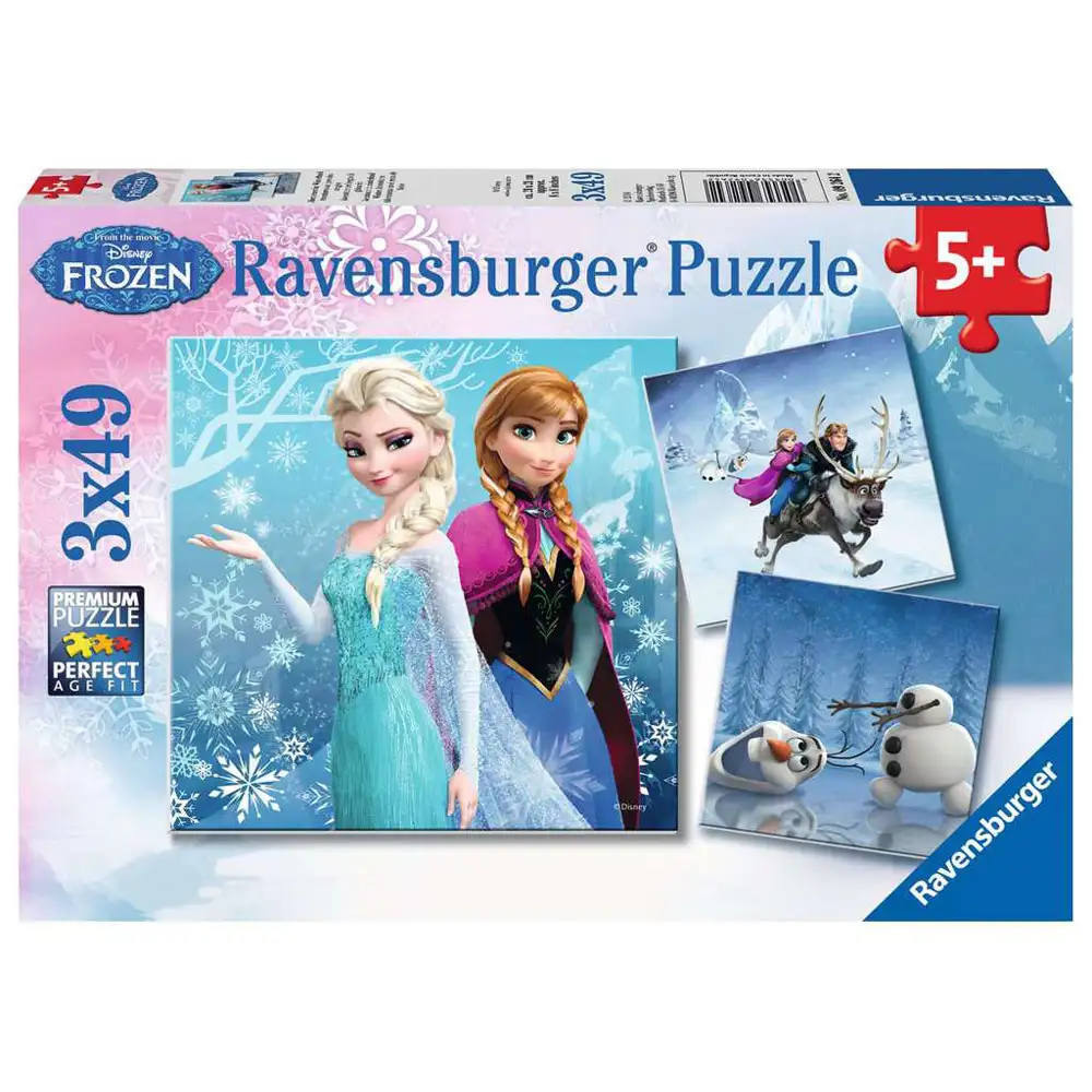 puzzle frozen, 3x49 piese