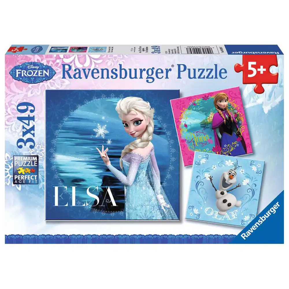 puzzle frozen elsa, anna si olaf, 3x49 piese