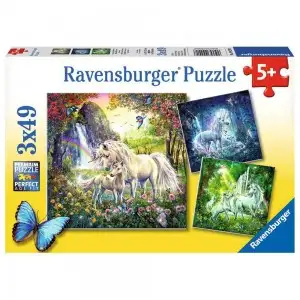 PUZZLE UNICORNI, 3X49 PIESE