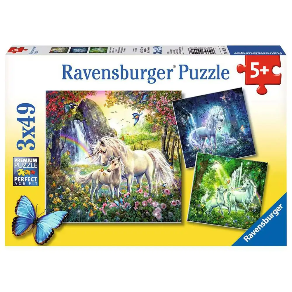puzzle unicorni, 3x49 piese