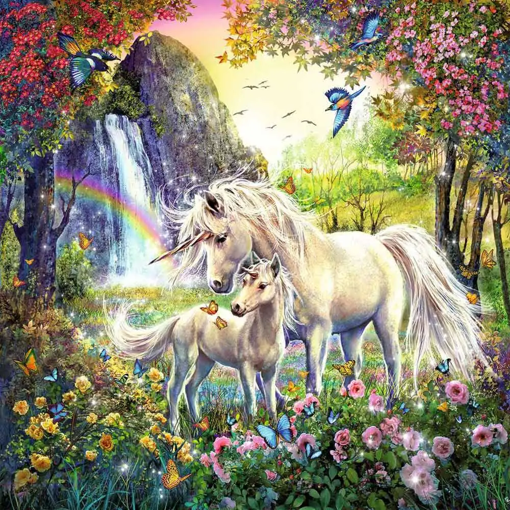 puzzle unicorni, 3x49 piese