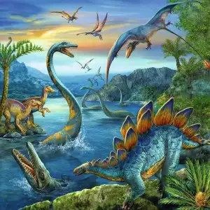 PUZZLE FARMECUL DINOZAURILOR, 3X49 PIESE