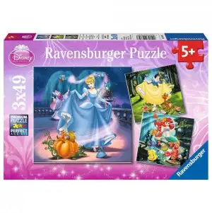 PUZZLE ALBA CA ZAPADA, CENUSAREASA SI ARIEL, 3X49 PIESE
