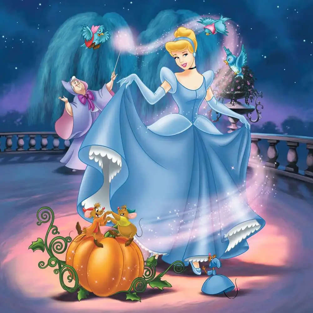 puzzle alba ca zapada, cenusareasa si ariel, 3x49 piese
