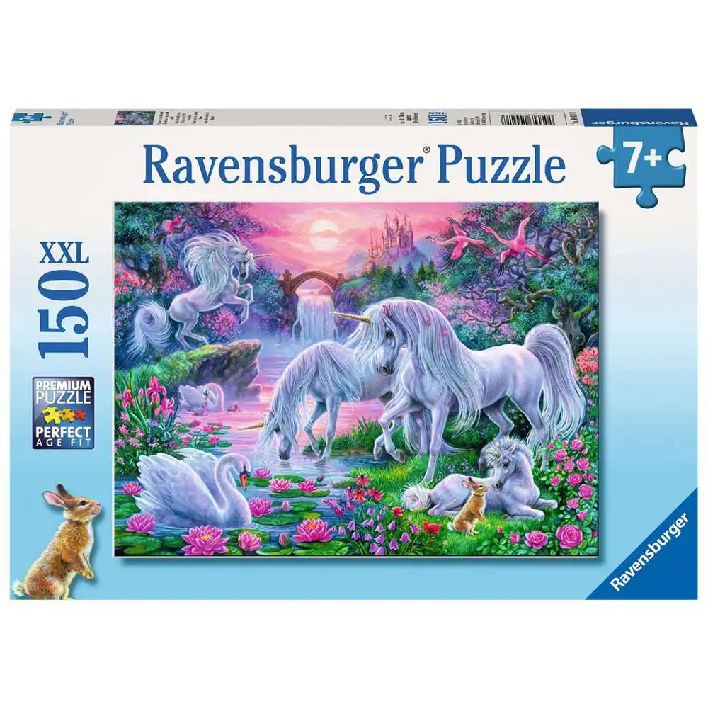 puzzle unicorni la apus, 150 piese
