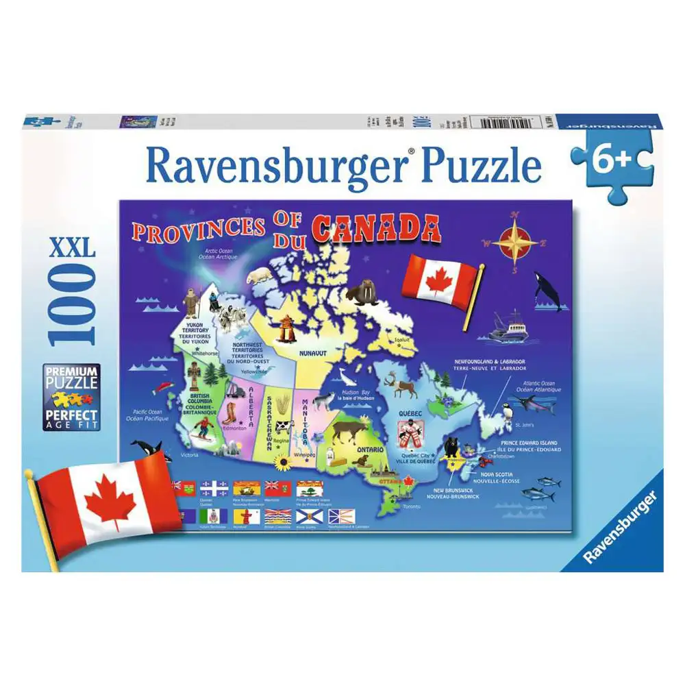 puzzle harta canadei, 100 piese