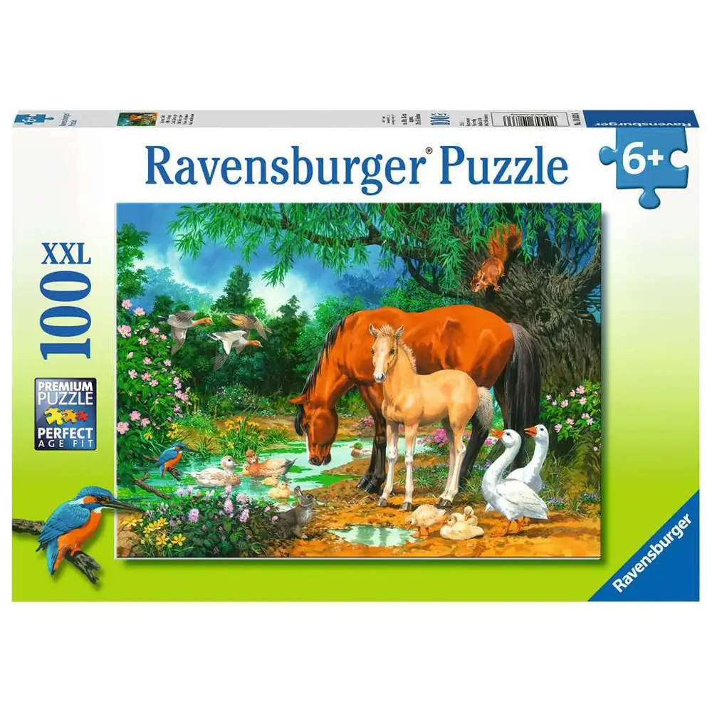 puzzle animale la iaz, 100 piese