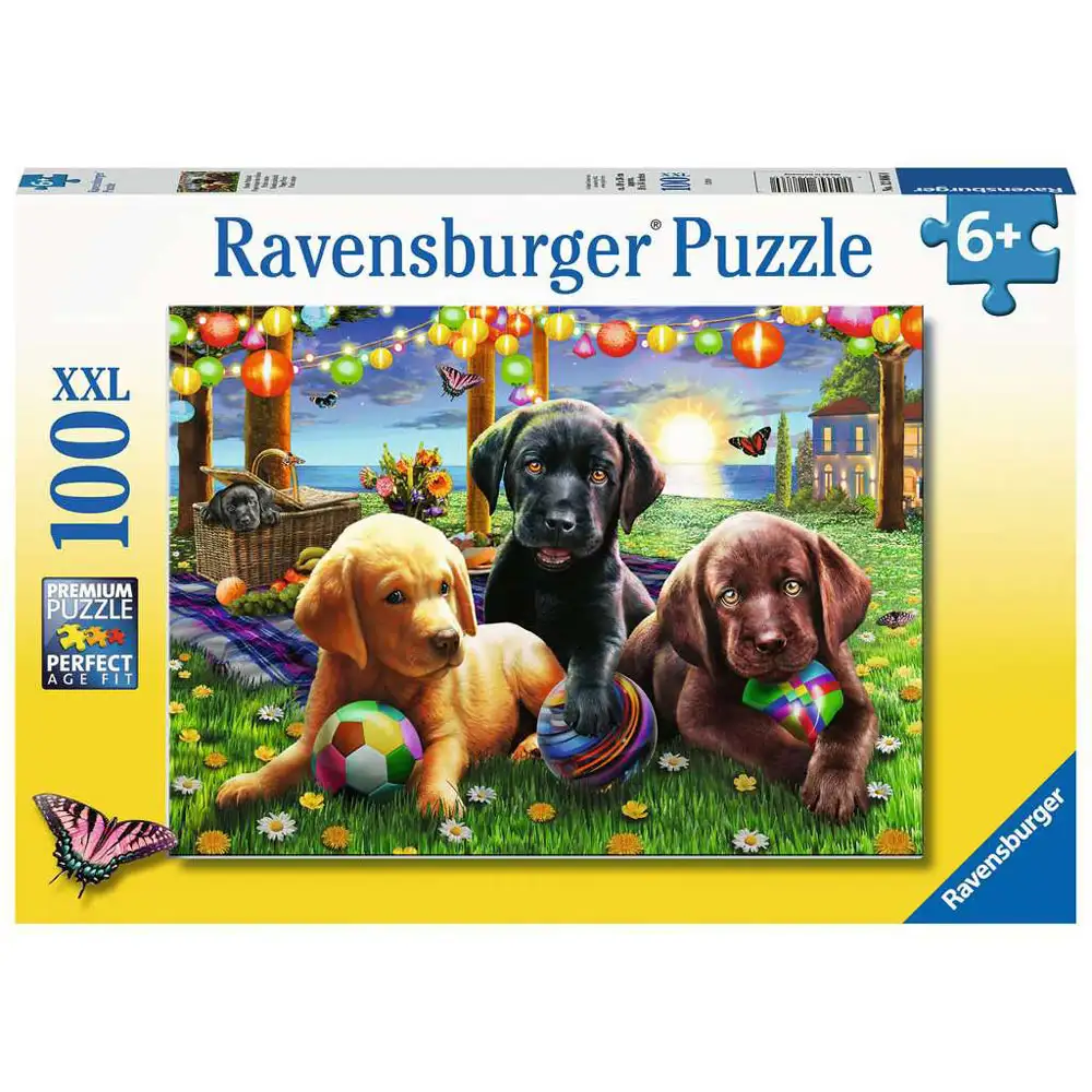 puzzle catei la picnic, 100 piese