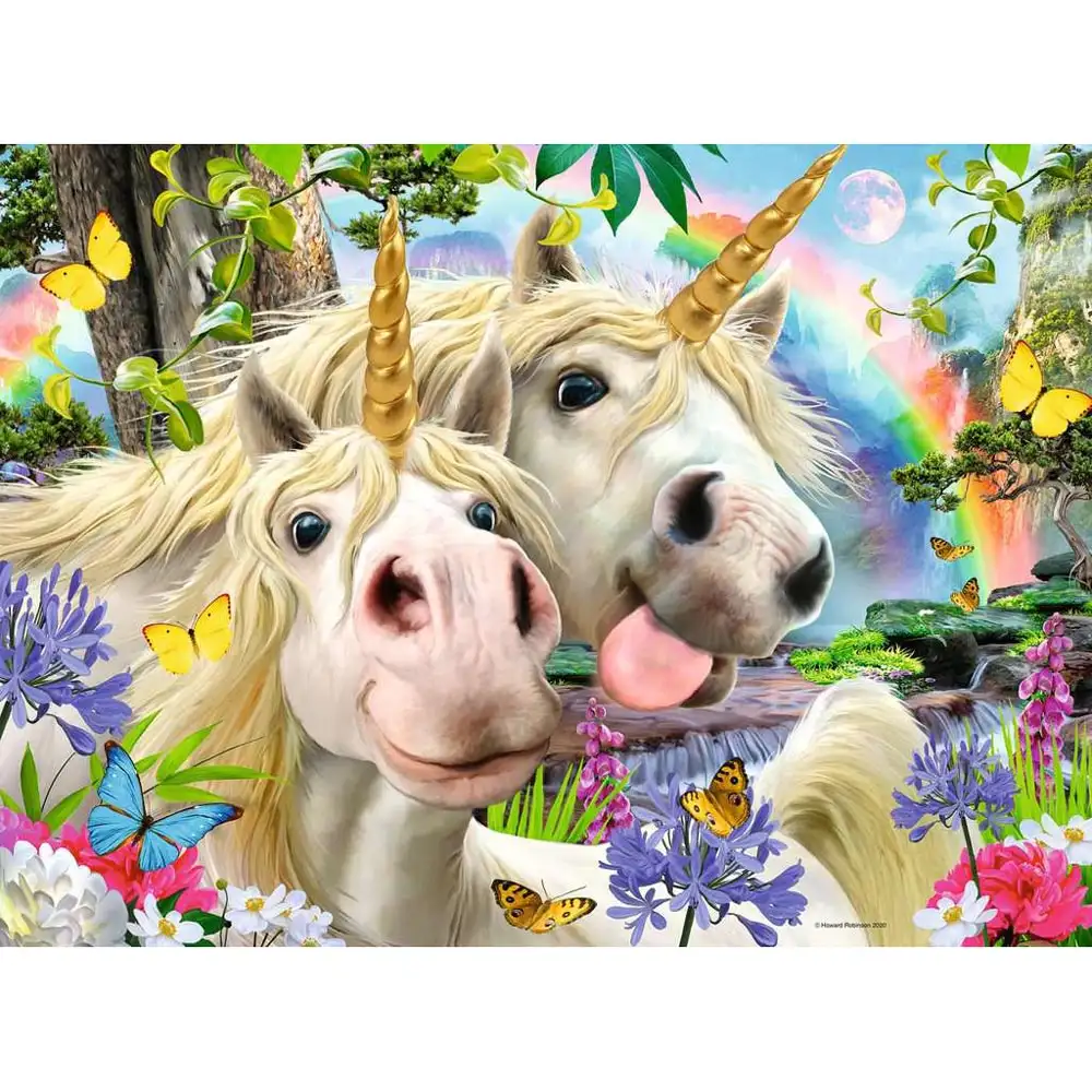 puzzle selfie cu unicorni, 100 piese