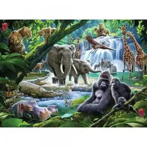 PUZZLE ANIMALE DIN JUNGLA, 100 PIESE