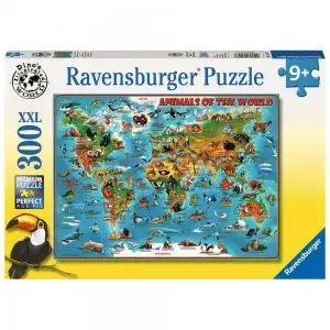 PUZZLE HARTA ANIMALELOR, 300 PIESE