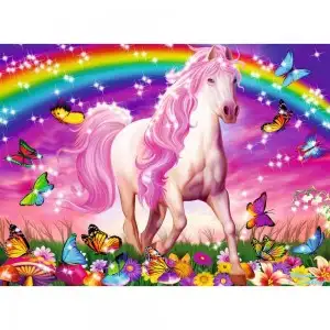 PUZZLE UNICORN SI CURCUBEU, 100 PIESE