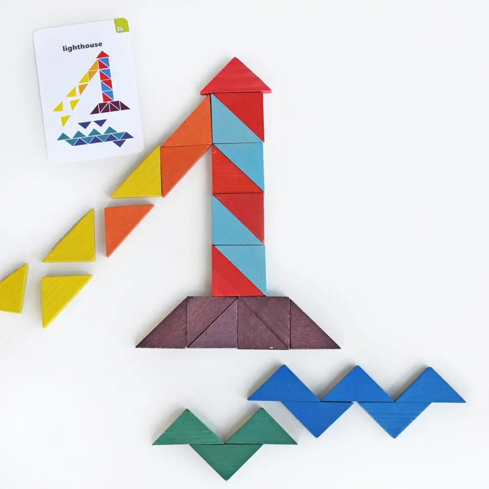 wooden mosaic triangles